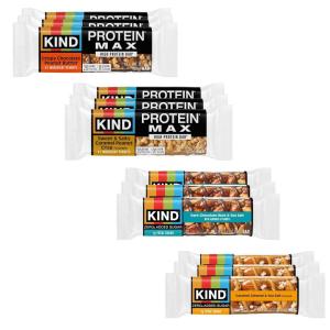 image:imageKIND Protein MAX and Zero Added Sugar Snack Bars Bundle Pack Gluten Free High Fiber Keto Snacks 4 Flavors 520g Protein 12 Count